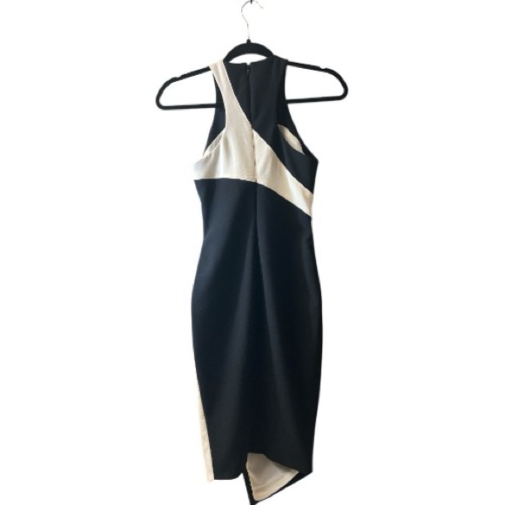 Elizabeth and James Shylen Asymmetrical Midi Dress in Black & White Sz 0 - Picture 5 of 16